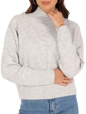 Petal & Pup Cropped Mock Neck Sweater